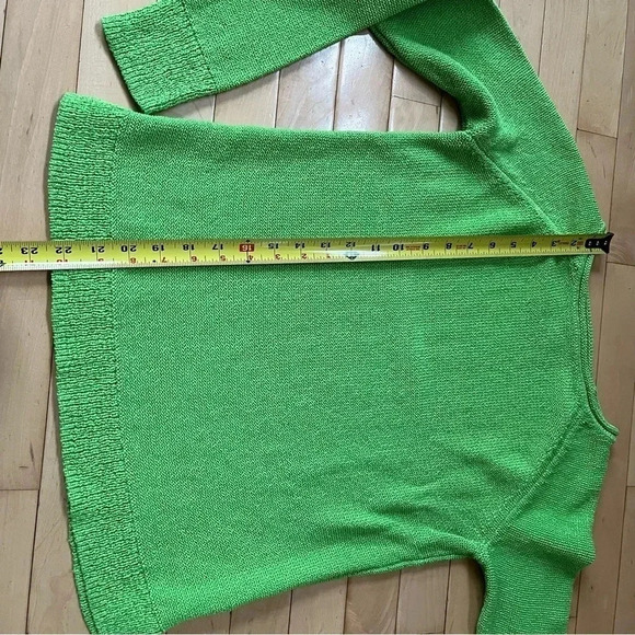 Chaps Women's Lime Green Sweater Sz M Pullover Knit Spring Long Sleeves - Picture 5 of 8